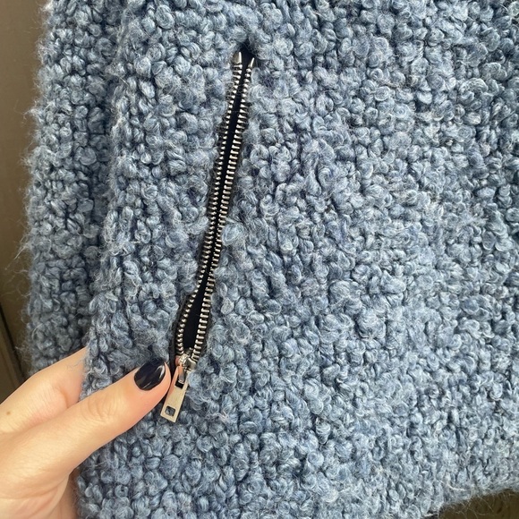 IRO Daney Light Blue Looped Knit Zip Jacket - Picture 10 of 15